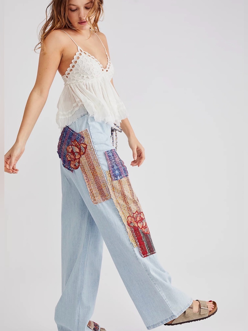 Free People La Vida Low-Rise Pull-On Jeans